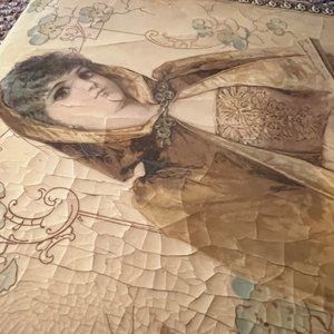 Antique sewing box and contents